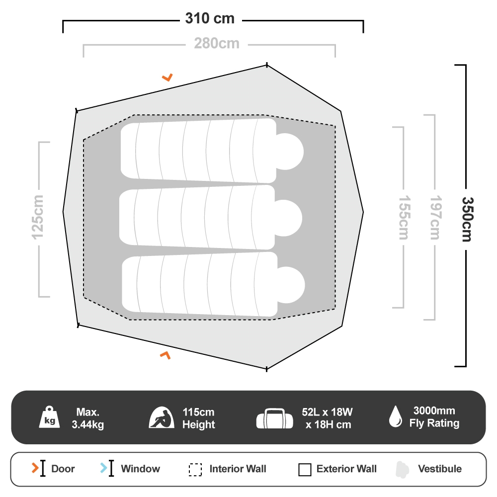 Howqua 3 Hiking Tent 8 Howqua 3 Hiking Tent - Image 8