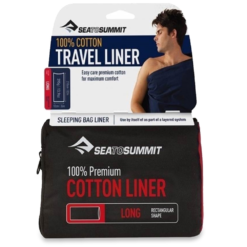 Sea To Summit 100% Cotton Travel Liner − Long Rectangular -Camelbak Camp Shop 1241325 cotton liner long navy