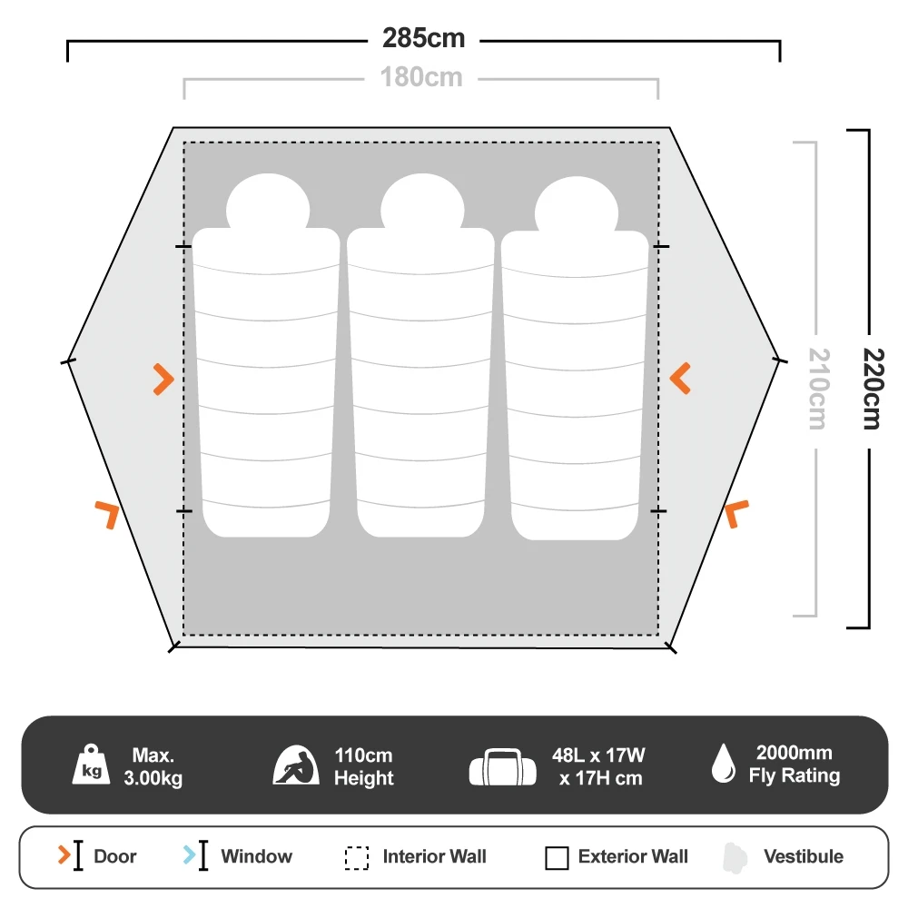 Grasshopper Ultralight 3 Hiking Tent 5 Grasshopper Ultralight 3 Hiking Tent - Image 5