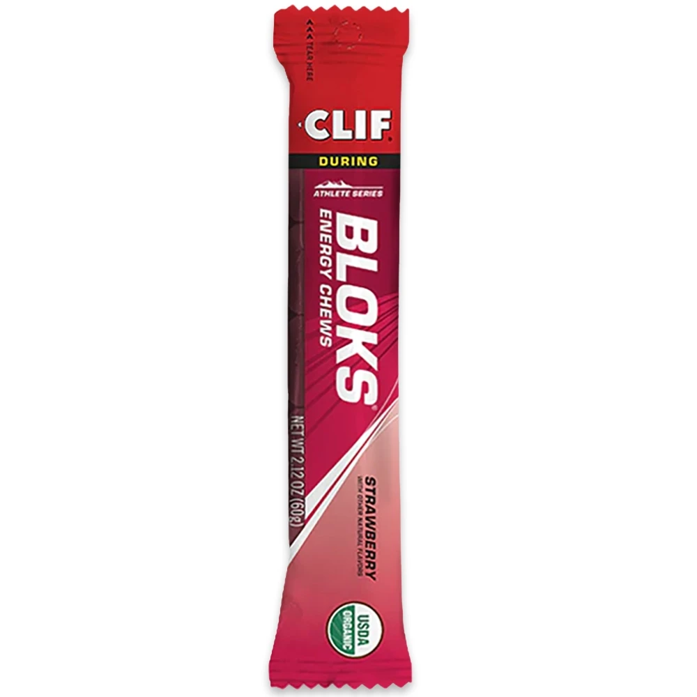 Clif BLOKS Energy Chews 60g Strawberry 1 Clif BLOKS Energy Chews 60g Strawberry