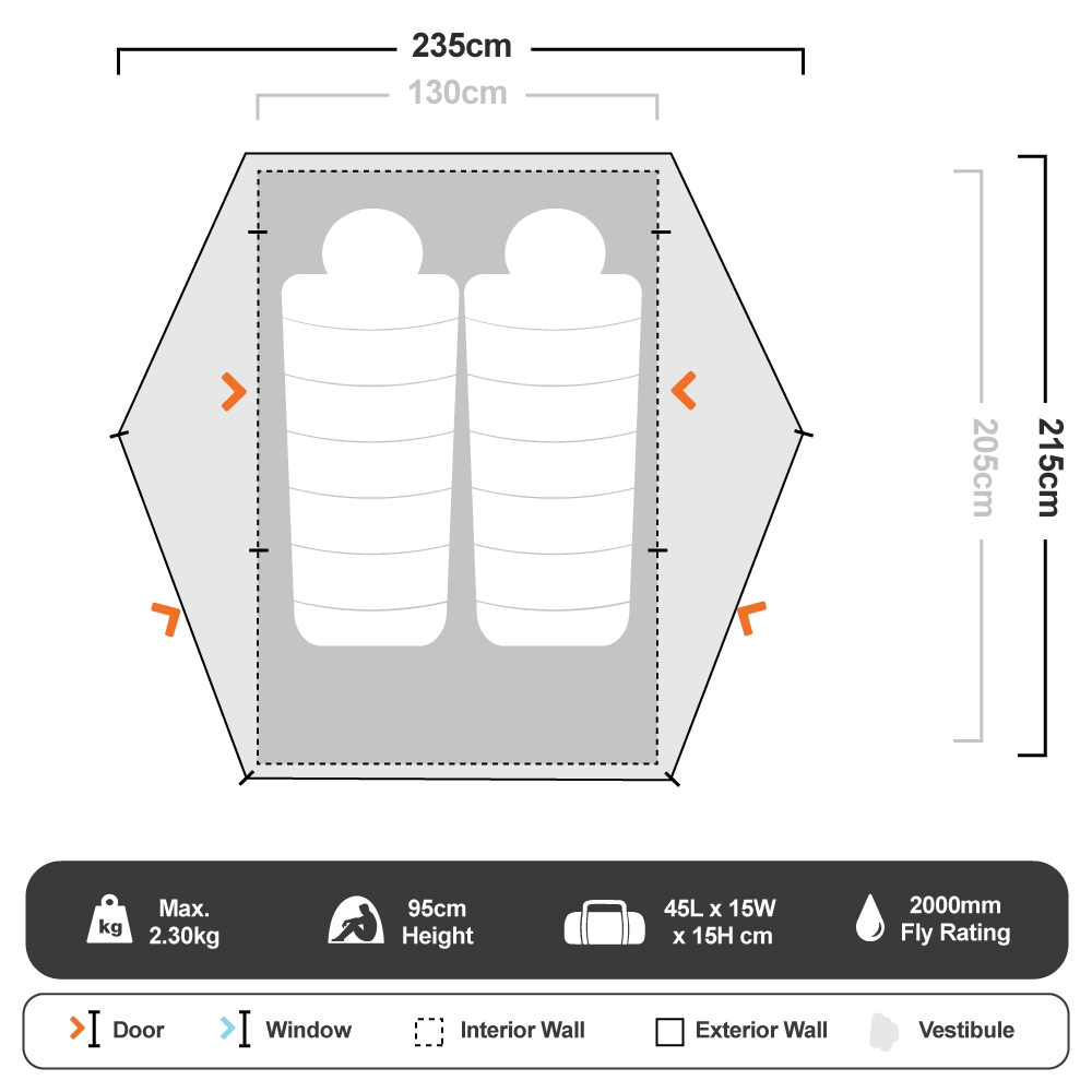 Grasshopper Ultralight 2 Hiking Tent 5 Grasshopper Ultralight 2 Hiking Tent - Image 5